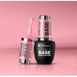 Rubber Base Shiny Rose Silcare, baza elastica cu sidef pentru oja uv, 9 ml